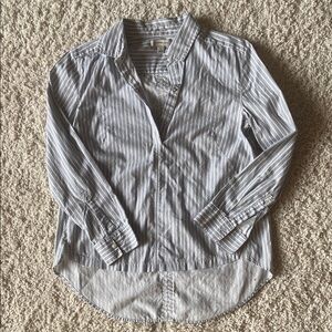Calvin Klein Gray and White Casual Button Down Shirt